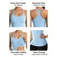 thumbnail image 3 of ANFERRY Women's Ribbed Workout Tank Tops with Built in Bra Racerback Athletic Top, 3 of 9