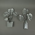 thumbnail image 5 of Zeckos Metal Tropical Monstera Potted Plant Wall Sculptures Set of 2, 5 of 6