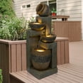 thumbnail image 4 of Alpine Corporation 4 Tier Pots with Stones Fountain with LED Lights, 4 of 5