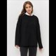 thumbnail image 4 of Suéter de Punto Holgado con Cuello Redondo y Color Liso para Mujer, Ideal para Otoño e Invierno. Negro M, 4 of 10