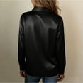 thumbnail image 4 of Delconic Women's Asymmetrical Long Sleeved Collar Shirt Top Black L, 4 of 4