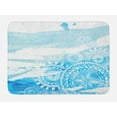 thumbnail image 1 of Vintage Blue Bath Mat, Lace Inspired Oriental Design with Watercolor Brush Strokes Pattern, Plush Bathroom Decor Mat with Non Slip Backing, 29.5" X 17.5", Pale Blue Blue, by Ambesonne, 1 of 2