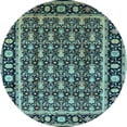 thumbnail image 1 of Ahgly Company Indoor Round Oriental Light Blue Industrial Area Rugs, 3' Round, 1 of 4