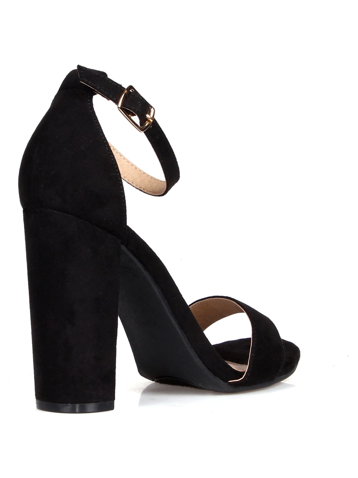 ShoeLaLa Two Piece Chunky Heel Sandals in Black - Walmart.com ShoeLaLa Two Piece Chunky Heel Sandals in Black - Walmart.com