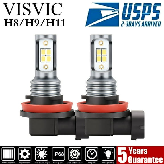 VISVIC LED Headlight H11 Low Beam Bulb 8000LM 6000K Super Bright LS Plus Series