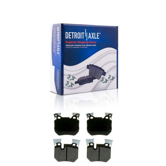 Detroit Axle - Rear Brake Pads for 2008-2013 BMW 135i, 13 135is, Ceramic Brake Pads w/Hardware 2009 2010 2011 2012 Replacement
