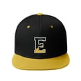 thumbnail image 2 of Daxton Classic Snapback Initial Numbers Letters Flat Bill Visor Cap, Black Yellow Hat, Letter E, 2 of 4