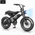 thumbnail image 3 of Qlife Spark D1 16x4.0" Electric Bike for Adults,500W up to 20MPH Fat Tires EBike,48V 13Ah Removable Battery Dirt E Bicycle,Full Suspension,Black, 3 of 9