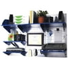 Wall Control Office Organizer Unit Wall Mounted Office Desk Storage and Organization Kit Metallic Wall Panels and Blue Accessories