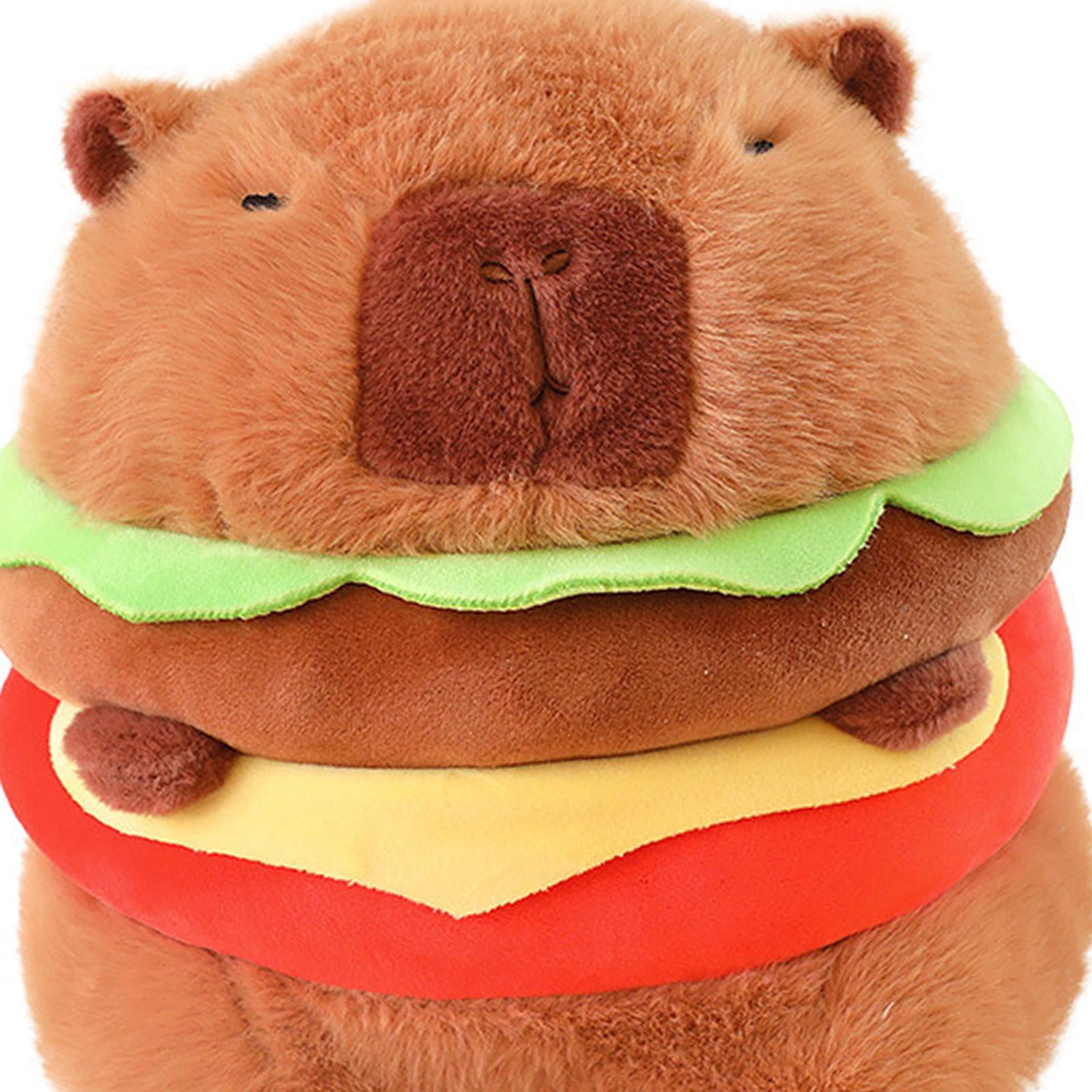 LeeQinersw Hamburger Plush Doll Stuffed Animal Back Cushion Funny Stuffed Toy Capybara Doll 35cm