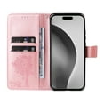 thumbnail image 6 of TECH CIRCLE for iPhone 16 Case 6.1" 2024, PU Leather Flip Wallet Case with Stand Function, Built-in Card Slots & Cash Pocket, Lightweight Protective Slim Thin Cute Cartoon Cover with Lanyard, Rosegold, 6 of 8