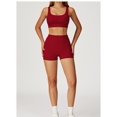 thumbnail image 2 of Conjuntos de entrenamiento for mujer, 2 piezas, sujetador deportivo, camiseta sin mangas, polainas de cintura alta, gimnasio, Yoga, ropa activa, Top de entrenamiento for mujer, 2 of 4