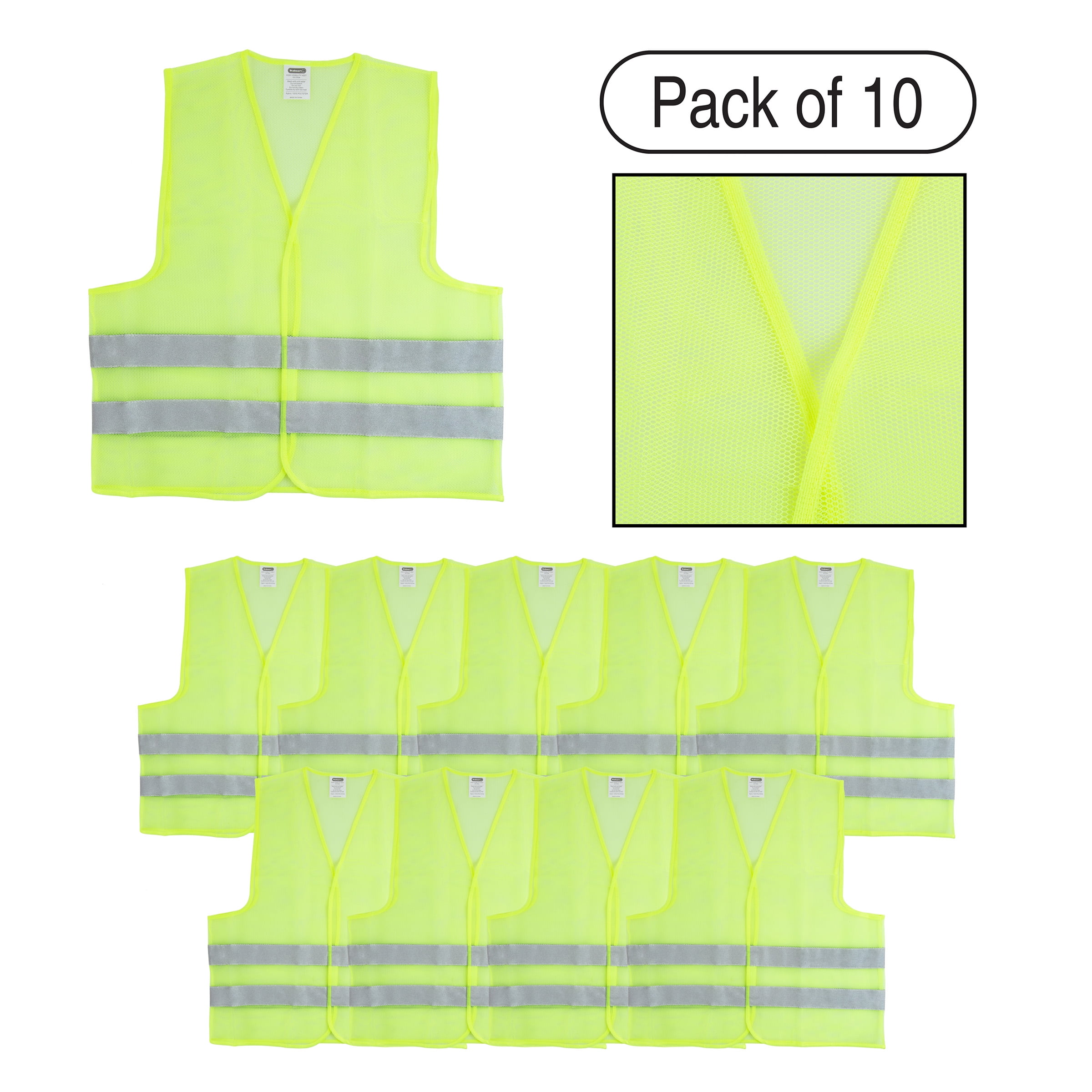 High Visibility Reflective Vest Fluorescent Green with Silver Stripe