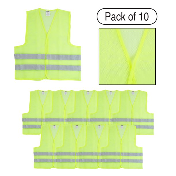 High Visibility Reflective Vest Fluorescent Green with Silver Stripe