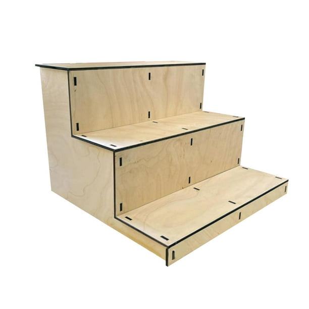 Expositor de alimentos de madera de 3 niveles, multifuncional, para decoración de fiestas y estilo rústico.