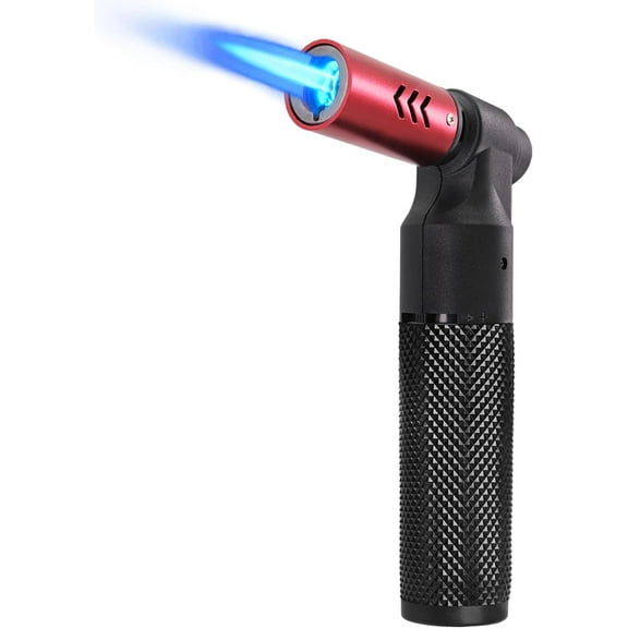 Butane Torch Kitchen Torch Lighter Refillable Big Jet Flame Mini Blow Torch Portable Crème Brulee Torch for Camping Grill Culinary Soldering Cooking Welding BBQ(Gas not Included) Red