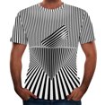 thumbnail image 2 of TSADFHJI Chemises pour Hommes Manches Courtes Automne Printemps Imprimé Manches Courtes Col Rond T-Shirt Floral Tendance Mode TTTG Gris, 2 of 3
