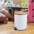 thumbnail image 3 of Bote de basura Baoblaze escalonado 5L con tapa de bambú, 3 of 8