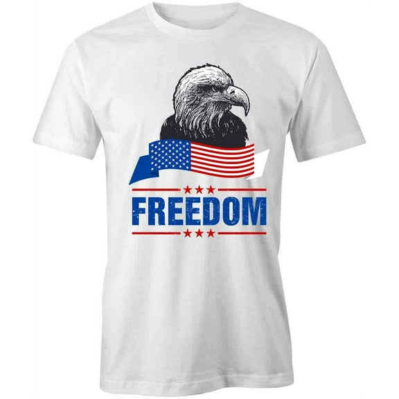 Freedom Eagle T-Shirt | Patriotic American White Tee Gift