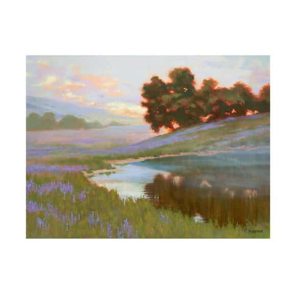 Canvas Wall Art - Ed Penniman 'Pastel Lupin' Wall Art for Living Room, Bedroom, or Office Décor by Trademark Fine Art - 19 x 14 Inches