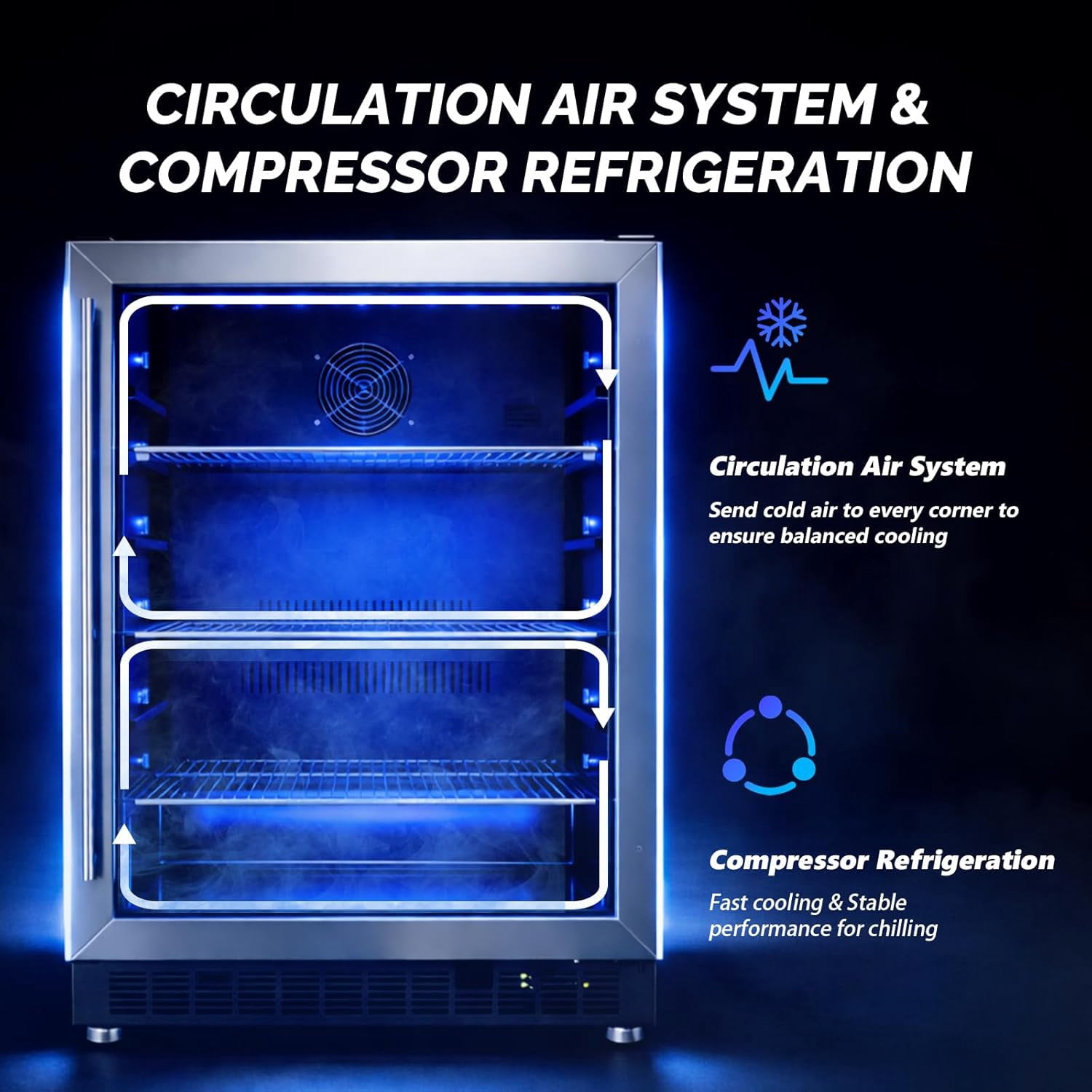 Ktaxon  5.8 CU. FT. Beverage Refrigerator, 24" Beverage Cooler w/Touch Panel Adjustable Shelf, 37-64°F for Home Office Bar