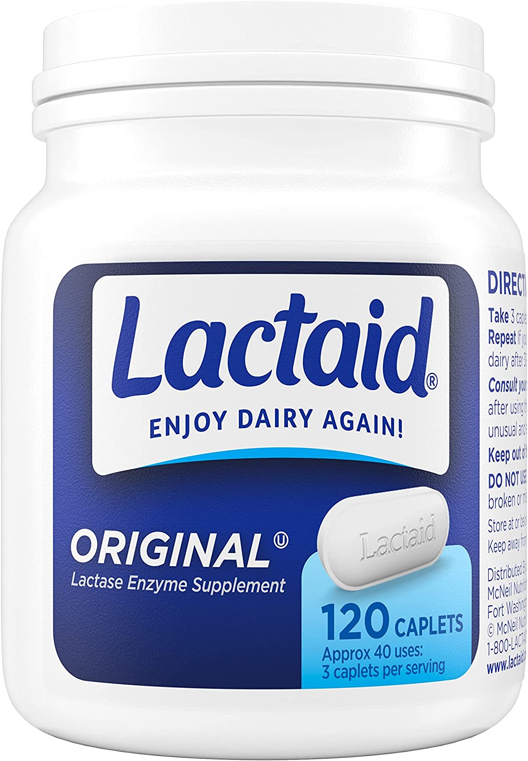 Lactaid Original Strength Lactose Intolerance Relief Caplets with