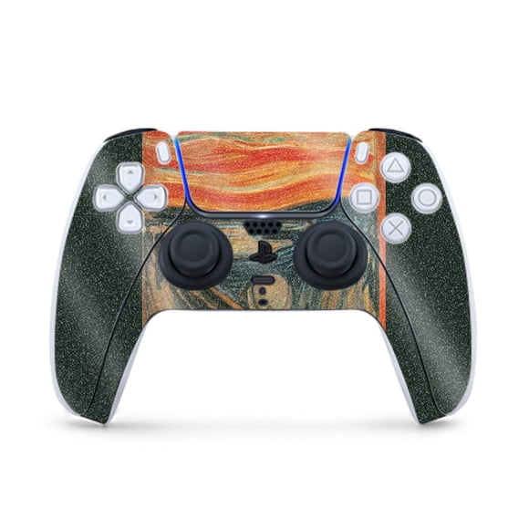 MightySkins Glossy Glitter Skin Compatible With PS5 / Playstation 5 Controller - The Scream | Protective, Durable High-Gloss Glitter Finish | Easy to Apply, Remove, and Change Styles | Made in The USA