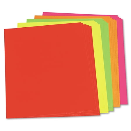 Pacon P104234 22 in. x 28 in. Neon Color Poster Board - Lemon/Lime/Orange/Pink/Red