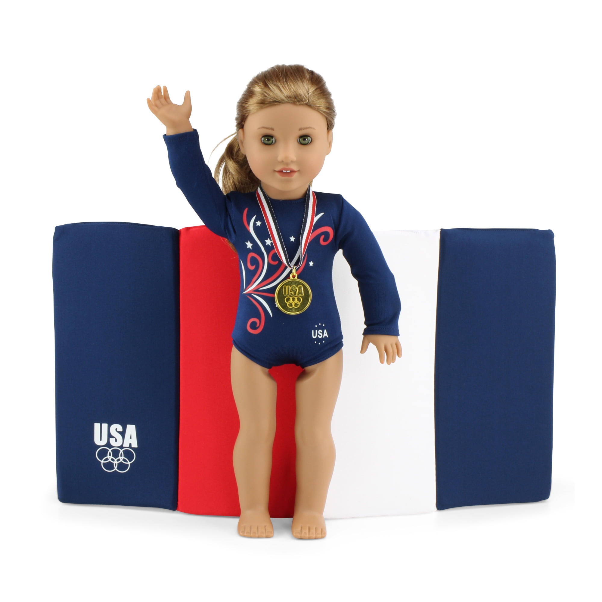 18 doll gymnastics set
