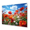 thumbnail image 2 of Designart "Dancing Poppies Red and Blue Floral Rhapsody II" Floral Metal Art Print, 2 of 5
