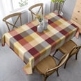 thumbnail image 4 of Checkered Fall Rectangle Tablecloth 60x84 Inch,Red Brown Harvest Plaid Table Cloth,Stain Resistance Polyester Autumn Country Table Covers for Kitchen Dining,Small Tablecloth for Parties Picnic, 4 of 5