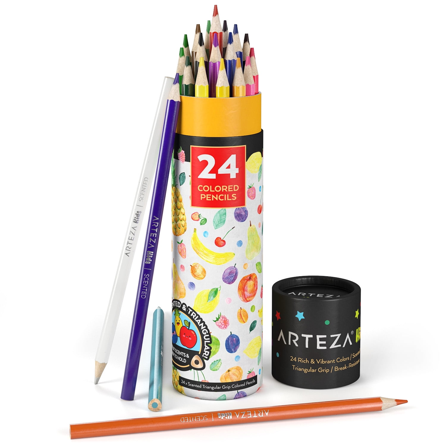 Arteza Kids Colored Triangular Pencils, Scented - 24 Piece