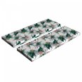 thumbnail image 1 of Jungle Bench Cushion Set of 2, Subtropical California Brazil Botanical Nature Green Leaves Flowers, Standard Size Foam Pad and Decorative Cover, Hunter Green Coral White, by Ambesonne, 1 of 4