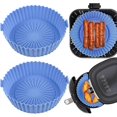 thumbnail image 1 of Air Fryer Silicone Pot Reusable Air Fryer Liners For Baking Roasting Oven Microwave(6.3 Inch, 2 X Blue), 1 of 5