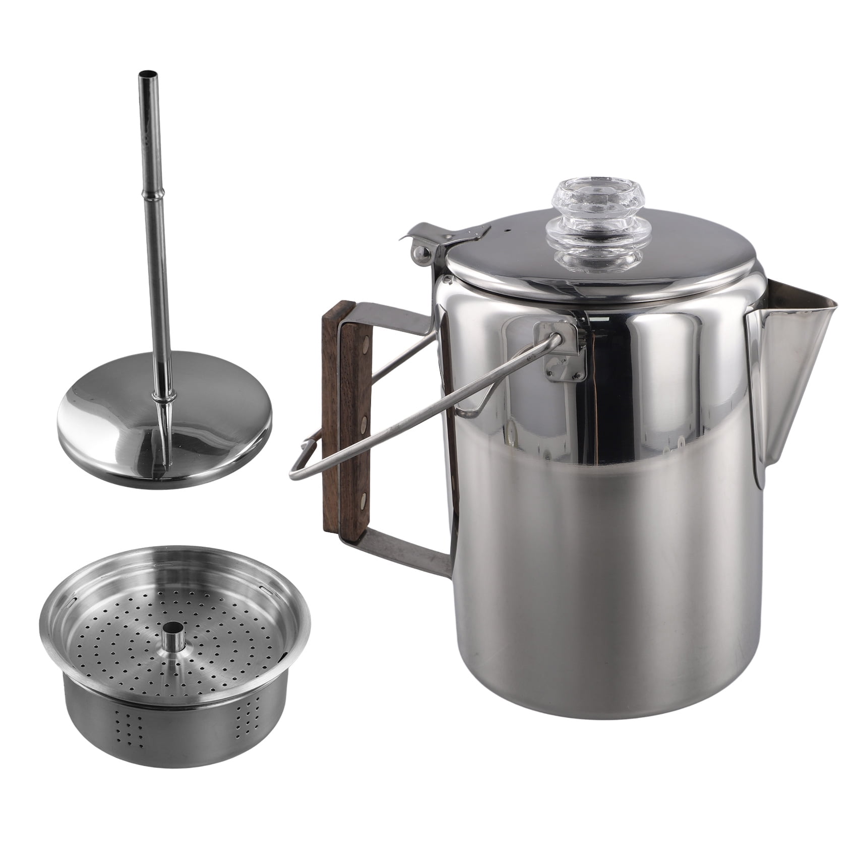 Camping Coffee Pot Stainless Steel, Percolator Coffee Pot, for