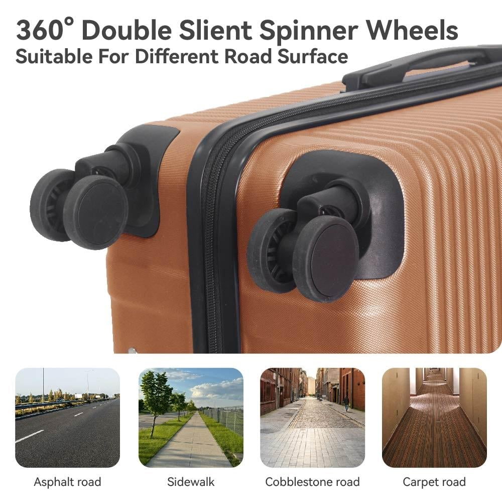 3-Piece Hardshell Luggage Set with TSA Lock, Lightweight ABS Spinner Suitcases (20/24/28in)