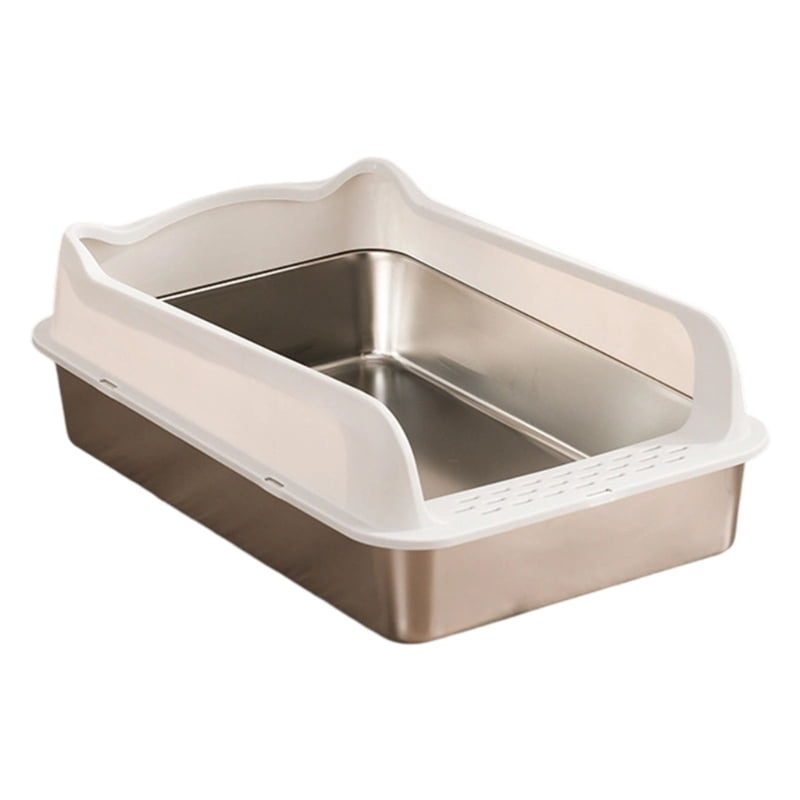 Yiran Large Capacity High Fence Anti Tracking Anti Splash Stainless Steel Cat Litter Box, Green
