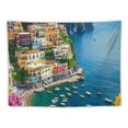 thumbnail image 5 of Autua Amalfi Coast Tapestry, Famous Positano Town, Sea View Tapestry, Mediterranean Coastal View, Italian Bedroom Tapestry, Living Room Decoration 40x60inch, 5 of 6
