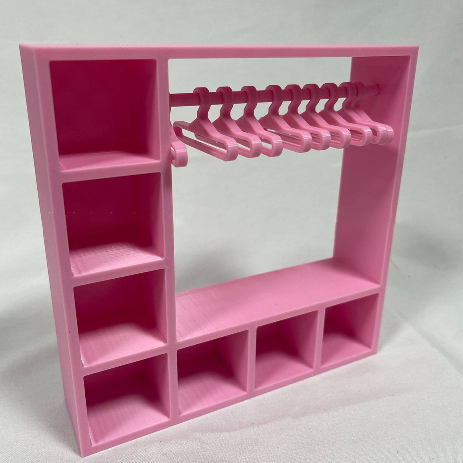 Mini Placard Armoire Poupée Rose – Organisateur Élégant Pour Vêtements, Bijoux Et Accessoires, Déco Maison De Poupée 18.3x6.5x25.8cm Organisateur Accessoires Poupée