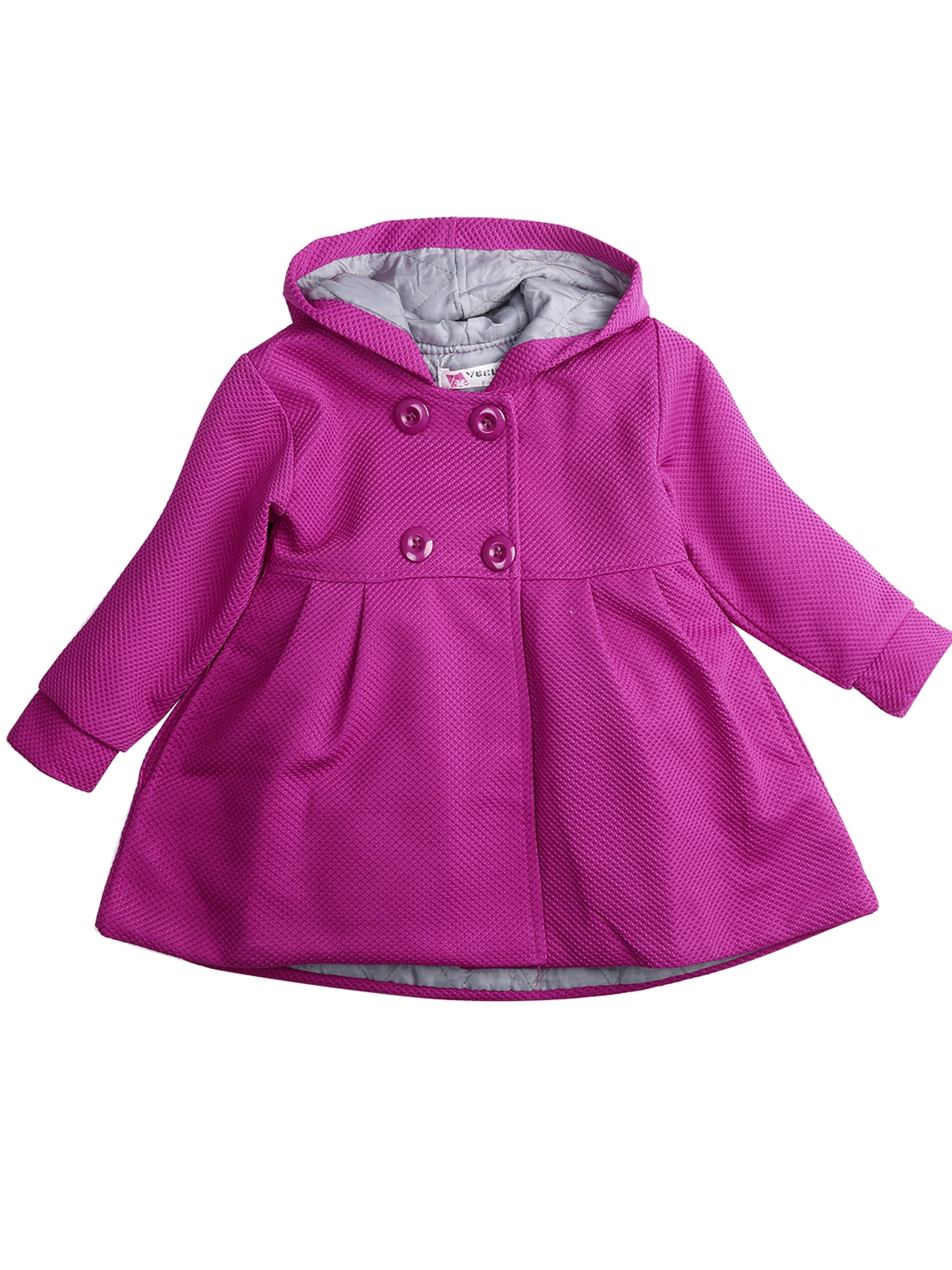 Newborn Infant Girls Autumn Outwear Outdoor Coat Hooded Cardigan Button Jacket 