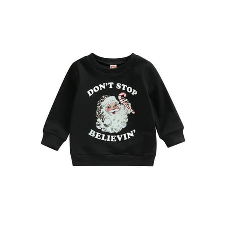 

AMILIEe Toddler Kids Baby Christmas Sweatshirt Long Sleeve Santa Pullover Shirts Tops