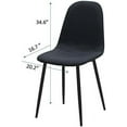 thumbnail image 7 of INO Design 7 Piece Modern Kitchen Dining Room Table Set for 6, Classic Wooden Desk Top with Upholstered Fabric Chairs with Metal Legs (Black), 7 of 7