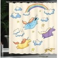 thumbnail image 4 of Ambesonne Unicorn Shower Curtain, Pastel Flying Pony Art, 69"Wx84"L, Multicolor, 4 of 5