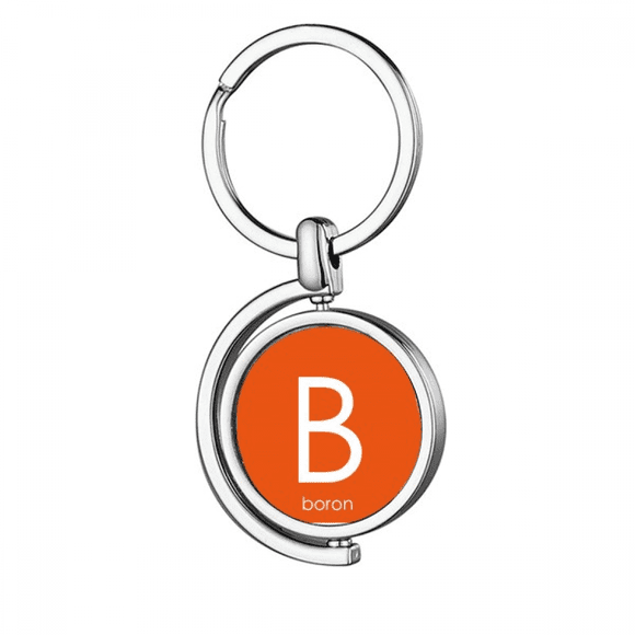 Chestry Elements Period Table Semetal Boron B Rotating Keychain Metal Keyring Holder