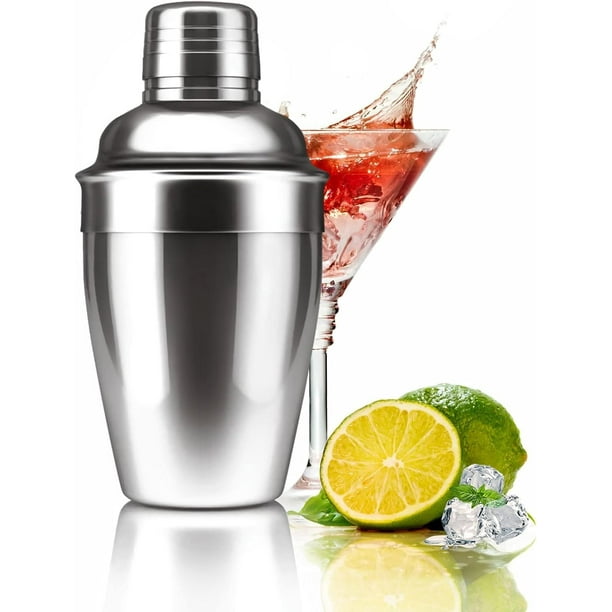 Cocktail Shaker Acero Inoxidable 350 ml con Colador Integrado para Martini Cócteles en Casa o Bar Profesional