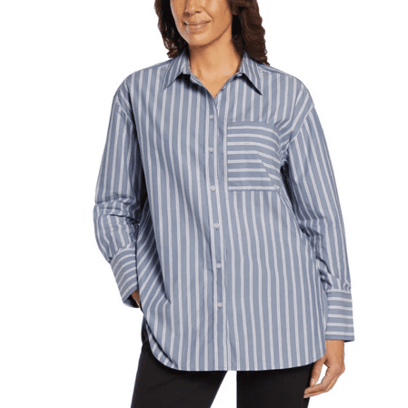 Banana Republic Ladies' Button Front Shirt (Multi, Large)