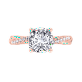 thumbnail image 4 of Destin - Moissanite Cushion Cut Lab Diamond Engagement Ring With Twisted Band & Sidestones, 4 of 5