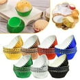 thumbnail image 2 of Aluminum Foil Baking Cups 100-Pack - Double-Layer Greaseproof Cupcake Liners, 5cm Base Heat-Resistant for Oven Fryer, Disposable Cake Molds for Party Wedding M0L0, 2 of 7