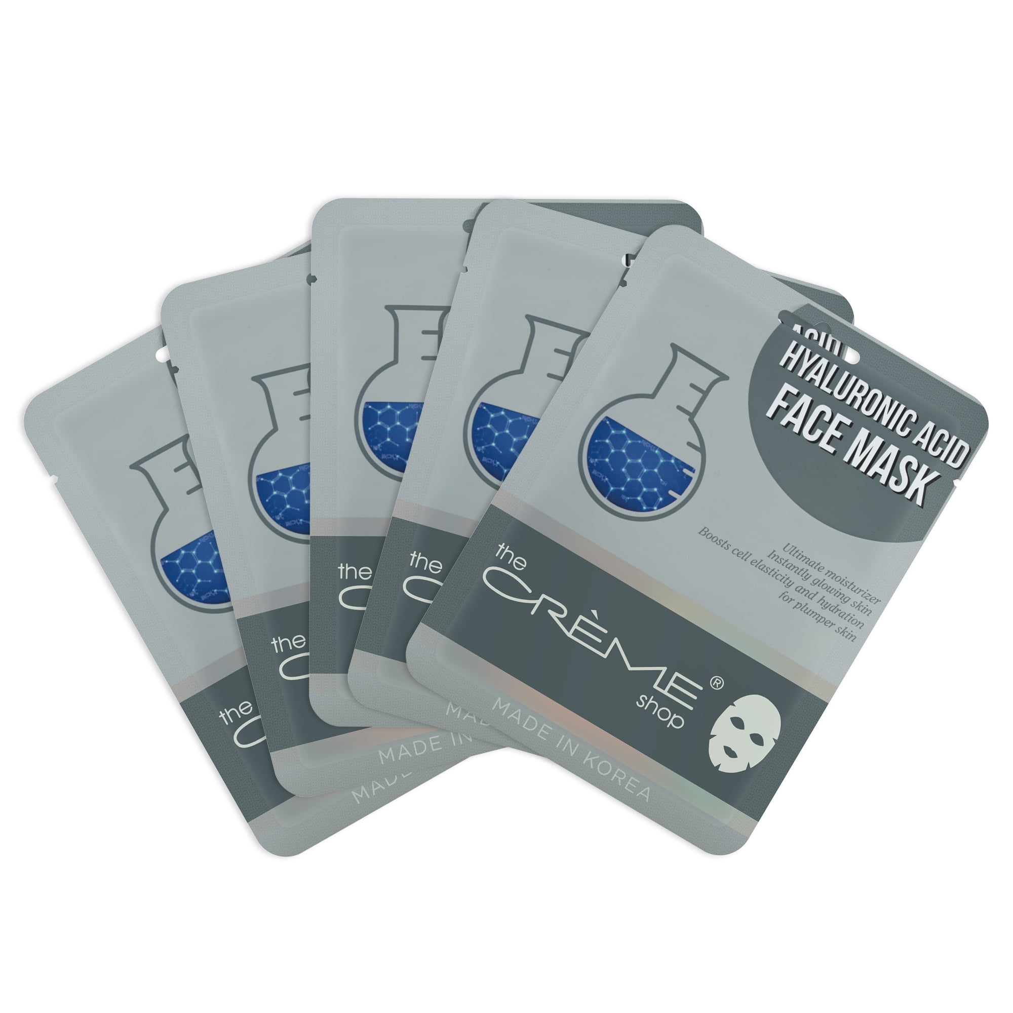 The Crème Shop Hyaluronic Face Mask, Korean Sheet Mask, Hydrates and Plumps Skin, Facial Mask
