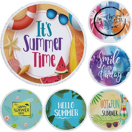 

SPRING PARK Round Polyester Beach Towel Blanket Circle Bohemian Boho Towel Quick Dry Thick Throw Tapestry Yoga Mat Picnic Table Cover